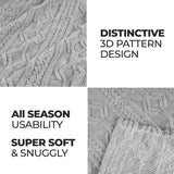 Arctic Boho Knit Jacquard Fleece Plush Medium Weight Fluffy Blanket