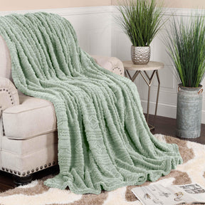 Arctic Boho Knit Jacquard Fleece Plush Medium Weight Fluffy Blanket