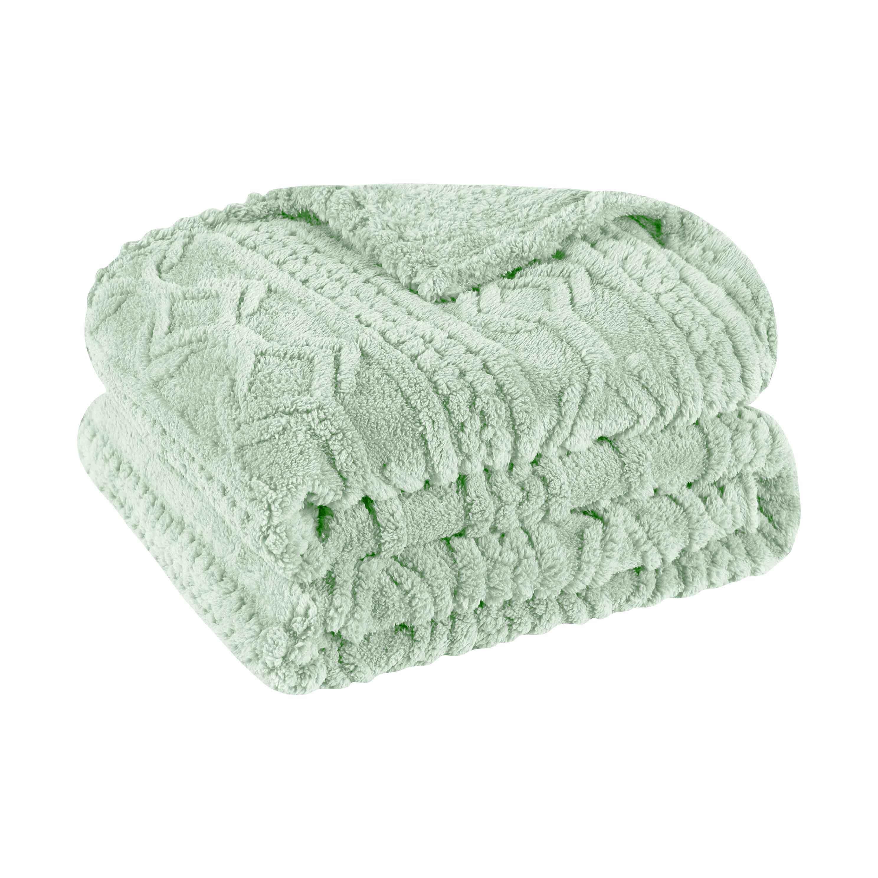 Arctic Boho Knit Jacquard Fleece Plush Medium Weight Fluffy Blanket