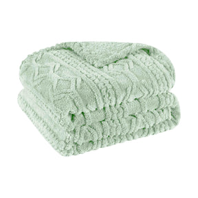 Arctic Boho Knit Jacquard Fleece Plush Medium Weight Fluffy Blanket