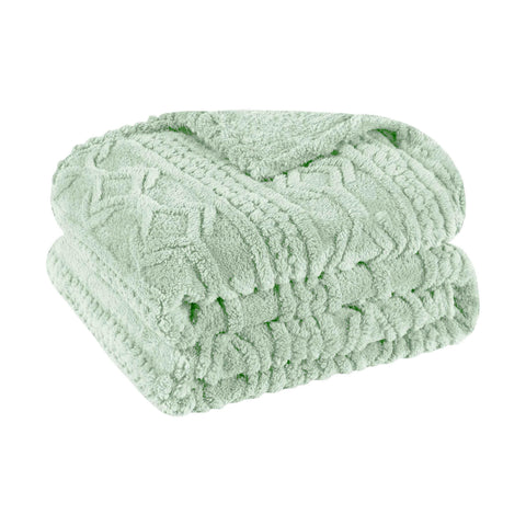 Fleece Blanket – Arctic Boho Knit Jacquard - Plush, Cozy Warmth