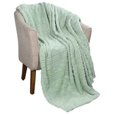 Fleece Blanket – Arctic Boho Knit Jacquard - Plush, Cozy Warmth