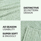 Arctic Boho Knit Jacquard Fleece Plush Medium Weight Fluffy Blanket