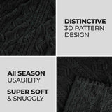 Arctic Boho Knit Jacquard Fleece Plush Medium Weight Fluffy Blanket