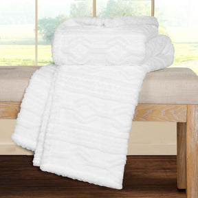 Arctic Boho Knit Jacquard Fleece Plush Medium Weight Fluffy Blanket