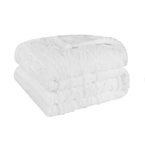 Fleece Blanket – Arctic Boho Knit Jacquard - Plush, Cozy Warmth