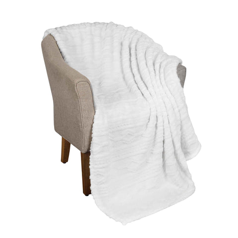 Fleece Blanket – Arctic Boho Knit Jacquard - Plush, Cozy Warmth