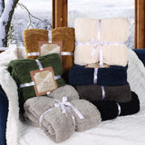 Arctic Boho Knit Jacquard Fleece Plush Medium Weight Fluffy Blanket