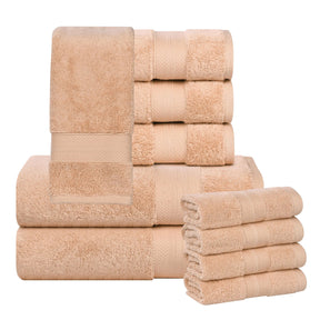 Aria Turkish Cotton Heavyweight Absorbent Solid 10 Piece Plush Towel Set
