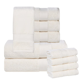 Aria Turkish Cotton Heavyweight Absorbent Solid 10 Piece Plush Towel Set