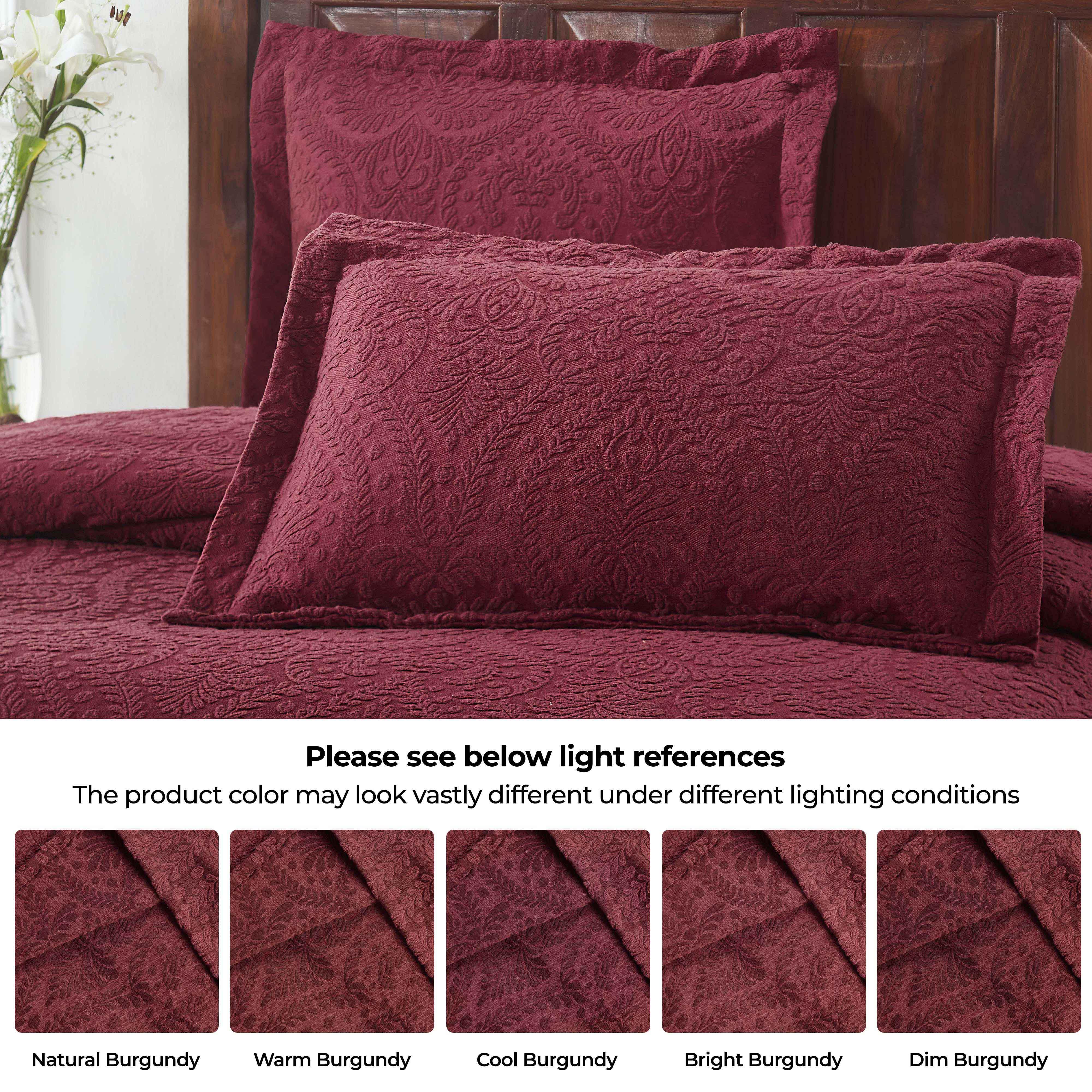 Aspen Cotton Blend Jacquard Floral Scalloped Edge Bedspread Set