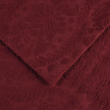 Lightweight Cotton Blend Bedspread Set 3-Piece Aspen Jacquard Floral Scalloped Edge