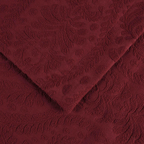 Lightweight Cotton Blend Bedspread Set 3-Piece Aspen Jacquard Floral Scalloped Edge