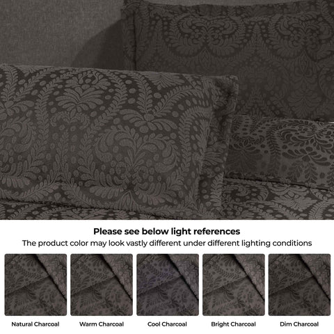 Lightweight Cotton Blend Bedspread Set 3-Piece Aspen Jacquard Floral Scalloped Edge
