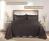 Lightweight Cotton Blend Bedspread Set 3-Piece Aspen Jacquard Floral Scalloped Edge