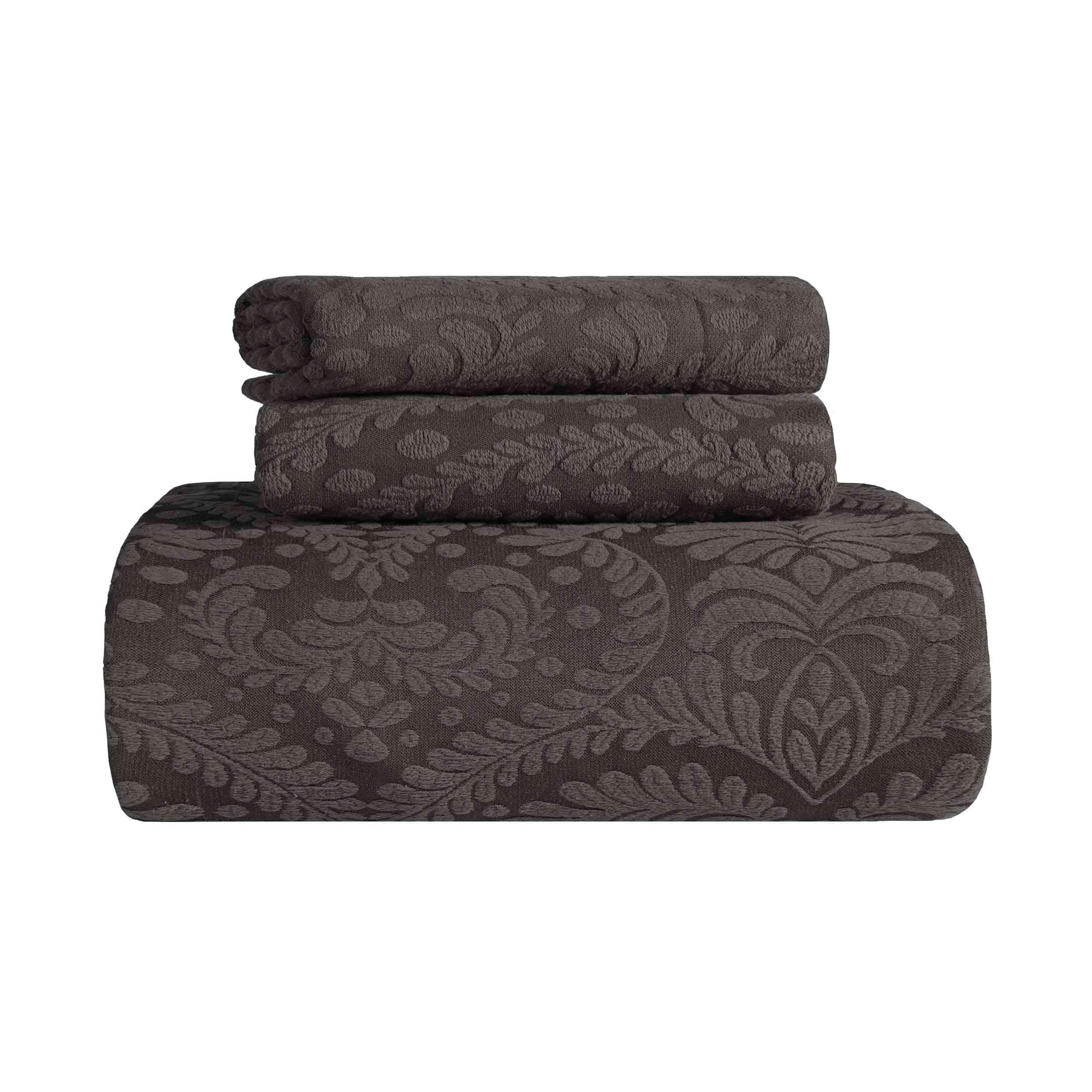 Aspen Cotton Blend Jacquard Floral Scalloped Edge Bedspread Set