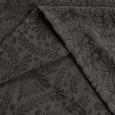 Lightweight Cotton Blend Bedspread Set 3-Piece Aspen Jacquard Floral Scalloped Edge