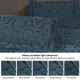 Lightweight Cotton Blend Bedspread Set 3-Piece Aspen Jacquard Floral Scalloped Edge