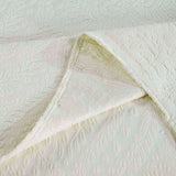 Lightweight Cotton Blend Bedspread Set 3-Piece Aspen Jacquard Floral Scalloped Edge