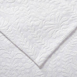 Lightweight Cotton Blend Bedspread Set 3-Piece Aspen Jacquard Floral Scalloped Edge