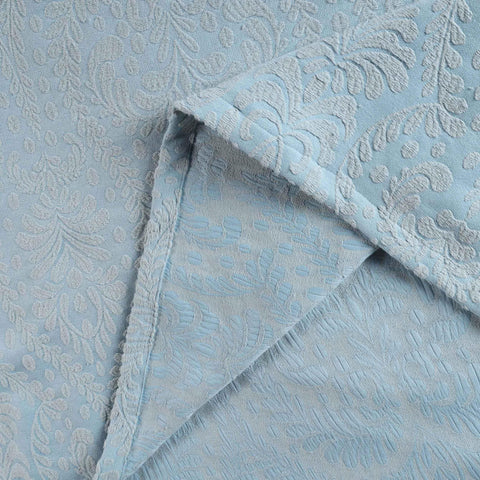 Lightweight Cotton Blend Bedspread Set 3-Piece Aspen Jacquard Floral Scalloped Edge