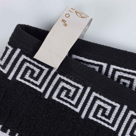 Cotton Terry Greek Key Bath Towel Set of 4
