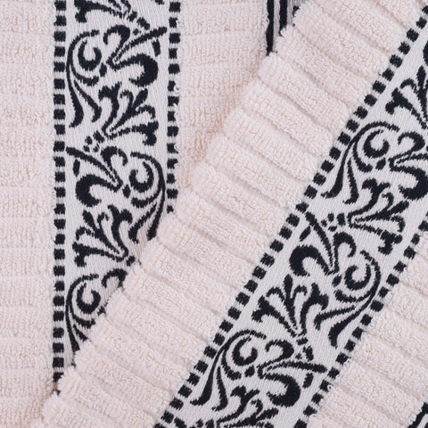 Cotton Terry Greek Key Bath Towel Set of 4