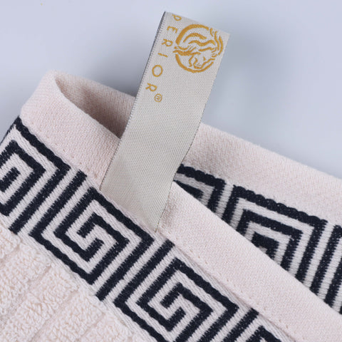 Cotton Terry Greek Key Bath Towel Set of 4