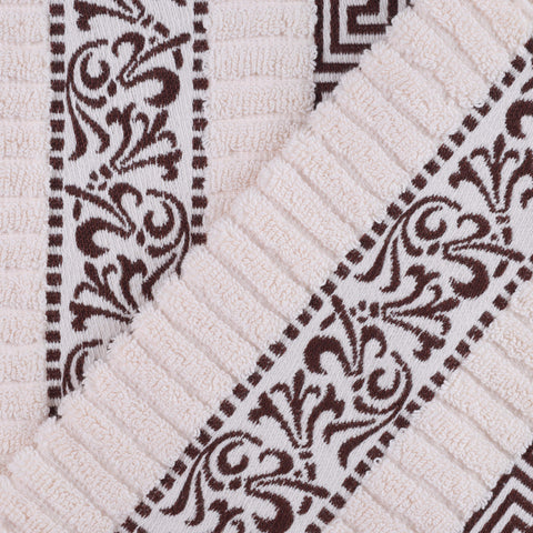 Cotton Terry Greek Key Bath Towel Set of 4