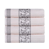 Cotton Terry Greek Key Bath Towel Set of 4