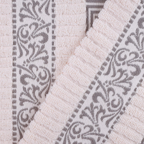 Cotton Terry Greek Key Bath Towel Set of 4