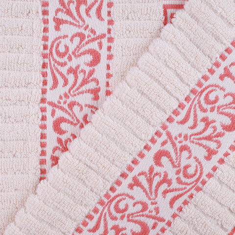 Cotton Terry Greek Key Bath Towel Set of 4