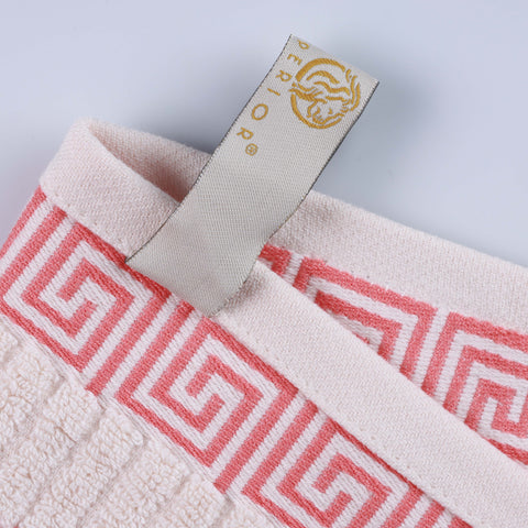 Cotton Terry Greek Key Bath Towel Set of 4