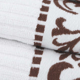 Cotton Terry Greek Key Bath Towel Set of 4