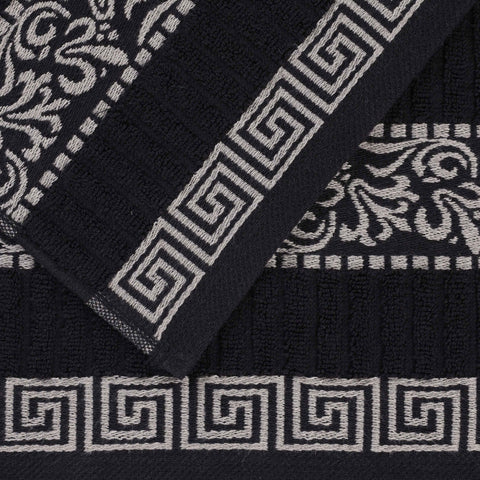 Cotton Terry Greek Key Bath Towel Set of 4