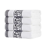Cotton Terry Greek Key Bath Towel Set of 4