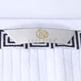 Cotton Terry Greek Key Bath Towel Set of 4