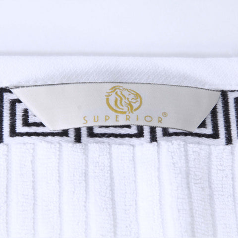 Cotton Terry Greek Key Bath Towel Set of 4