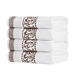 Cotton Terry Greek Key Bath Towel Set of 4