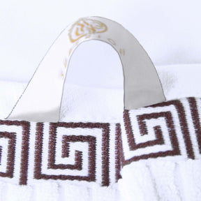Athens Cotton Greek Key Trim Bath Towel Set of 4