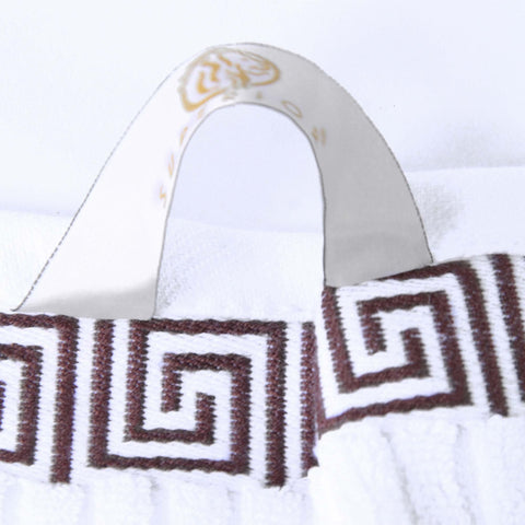 Cotton Terry Greek Key Bath Towel Set of 4