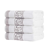 Cotton Terry Greek Key Bath Towel Set of 4