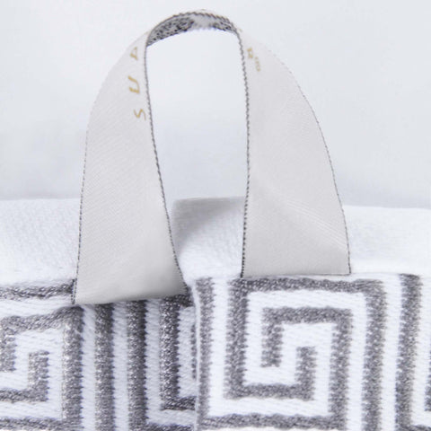Cotton Terry Greek Key Bath Towel Set of 4