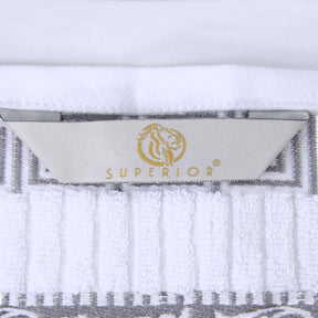 Athens Cotton Greek Key Trim Bath Towel Set of 4