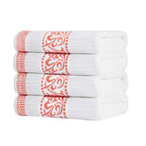 Cotton Terry Greek Key Bath Towel Set of 4