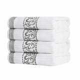 Cotton Terry Greek Key Bath Towel Set of 4