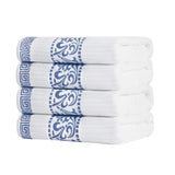 Cotton Terry Greek Key Bath Towel Set of 4