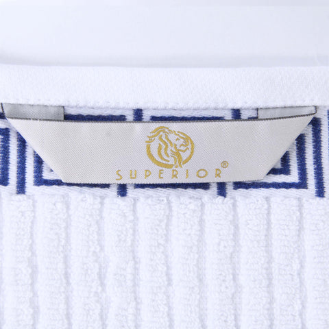 Cotton Terry Greek Key Bath Towel Set of 4