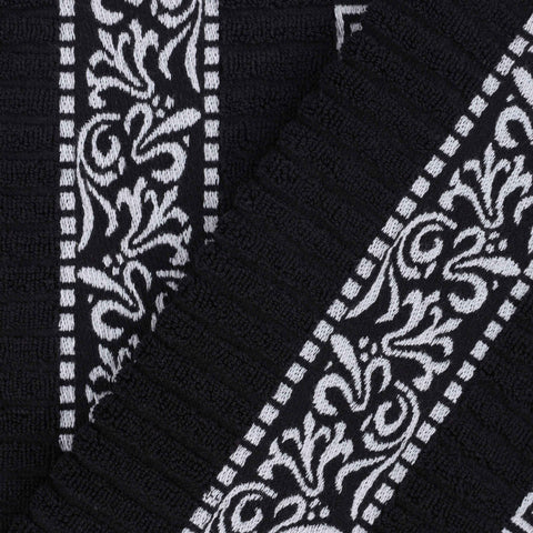 Cotton Terry Greek Key Bath Towel Set of 4