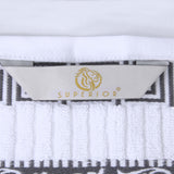 Athens Cotton Medium Weight Floral Greek Key Trim 3 Piece Towel Set